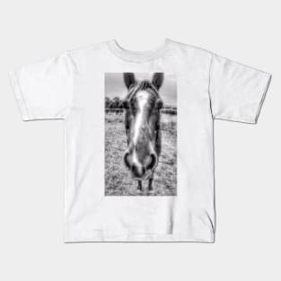 Why The Long Face?  - Black And White Kids T-Shirt